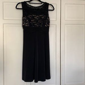 Black midi dress formal with lace detail